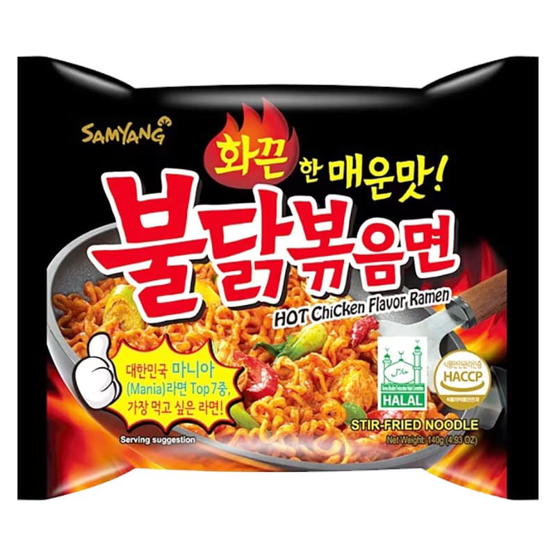 Buldak kyckling ramen snabbnudlar - stark