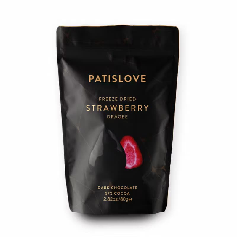 Patislove Mörk Choklad dragé Jordgubbe
