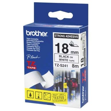 Brother Merkkausnauha Brother TZES241 18mm, musta valkoisella pohj. 4977766692175 Vastaa: N/A