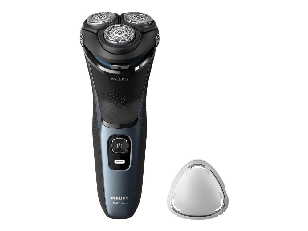 Philips 3000 series Shaver S3144/00 Sähköparranajokone märkä- ja kuiva-ajoon, Parranajokone kääntyvällä päällä, Sininen, PowerCut blade