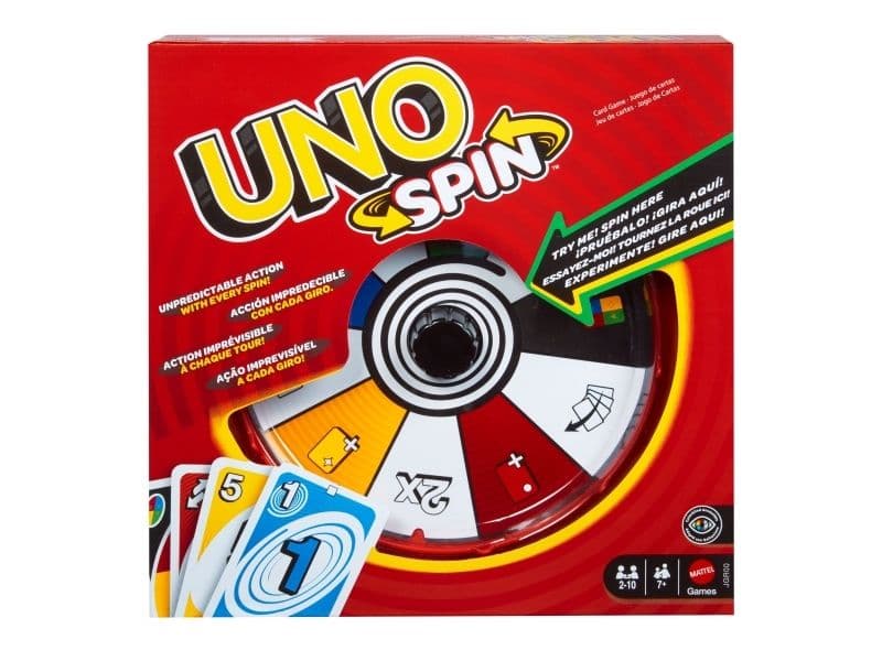 Games UNO Spin, Korttipeli, Eroon korteista -peli, 7 vuosi/vuosia, Perhepeli