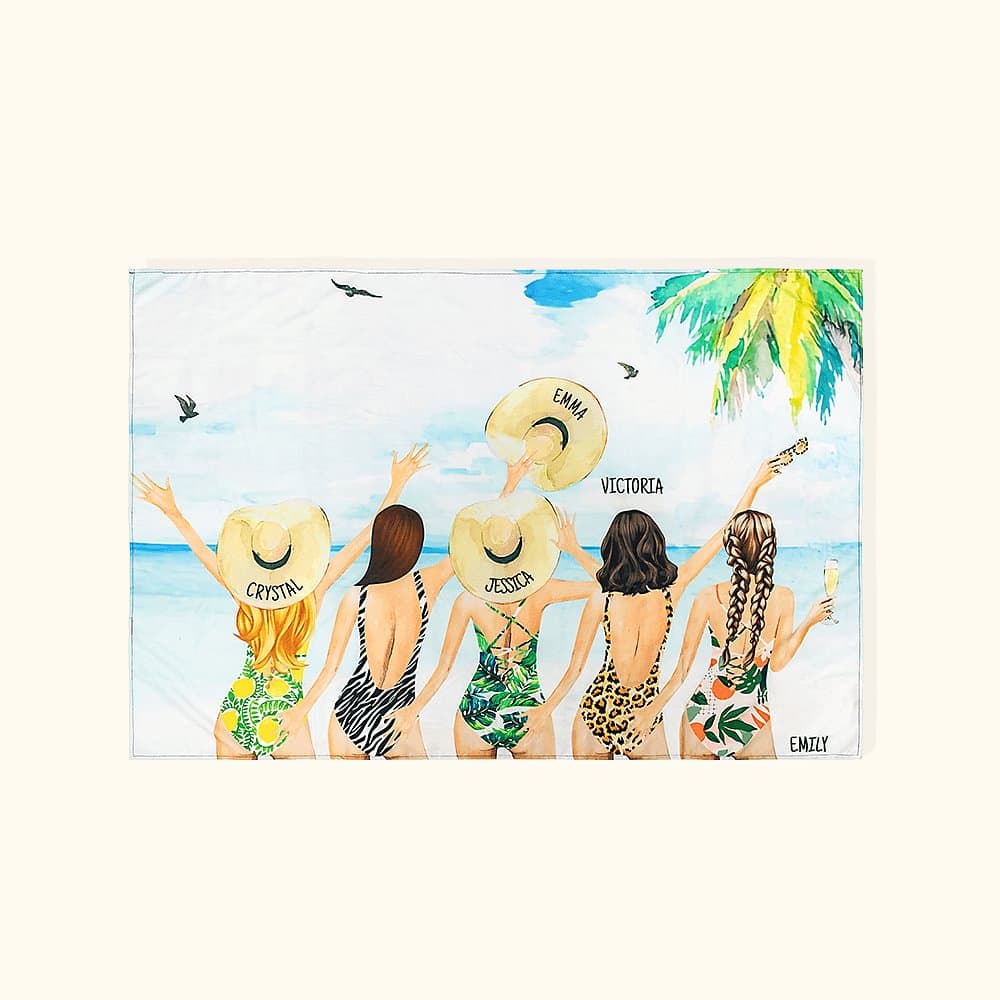 Räätälöity Besties' Back Beach Holiday Style monikäyttöinen tapetti