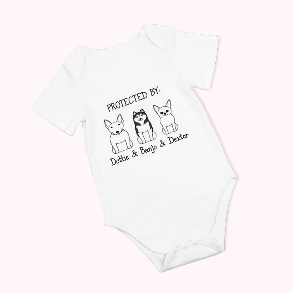 Henkilökohtainen suojattu lemmikkieläinten puuvilla Baby Onesie syntymäpäivälahja joululahja vauvalle tai uudelle äidille