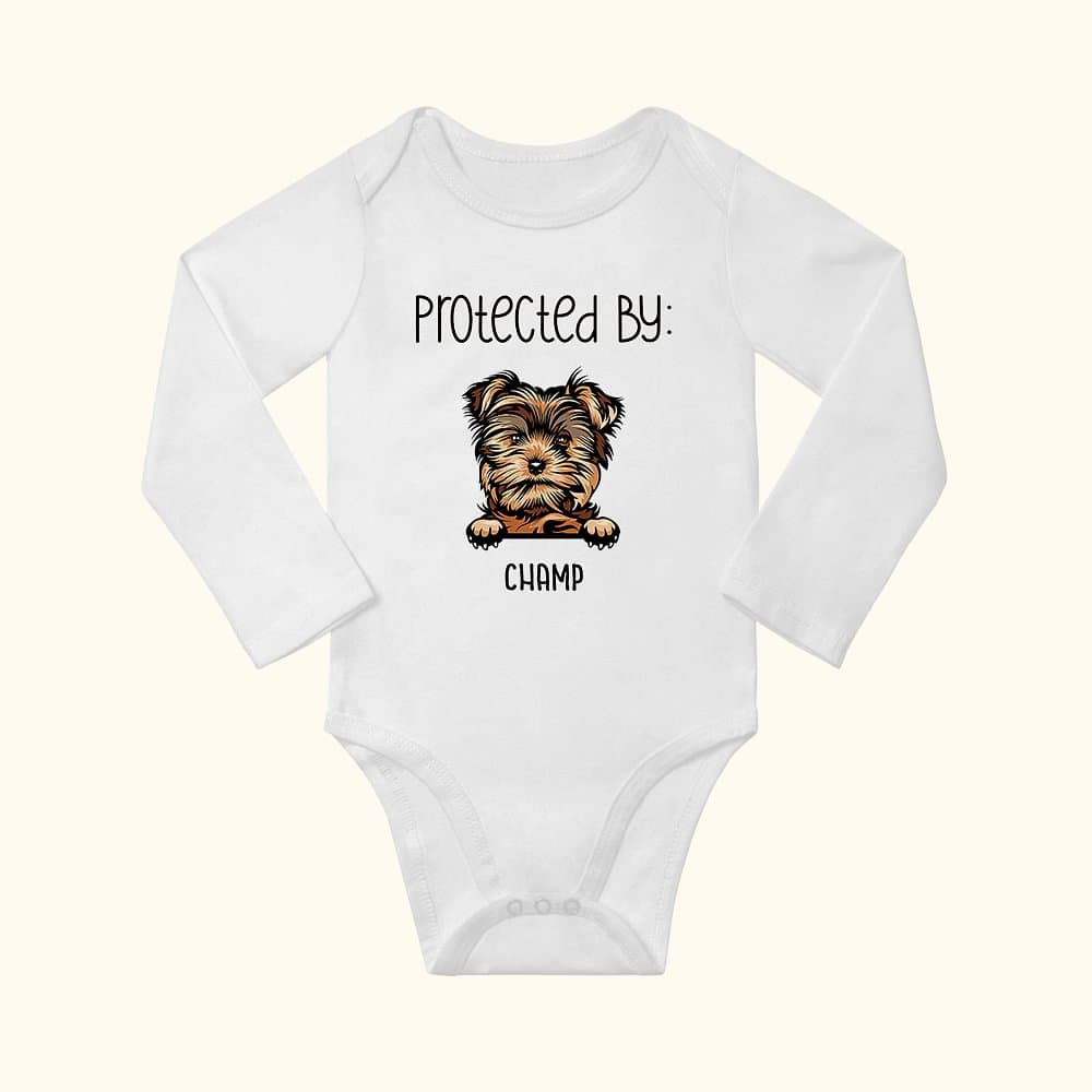 Henkilökohtainen koira ja kissa Design puuvillaa pitkähihainen Baby Onesie kanssa Ribbed leikkaa pehmeä Baby Shower syntymäpäivä joululahja