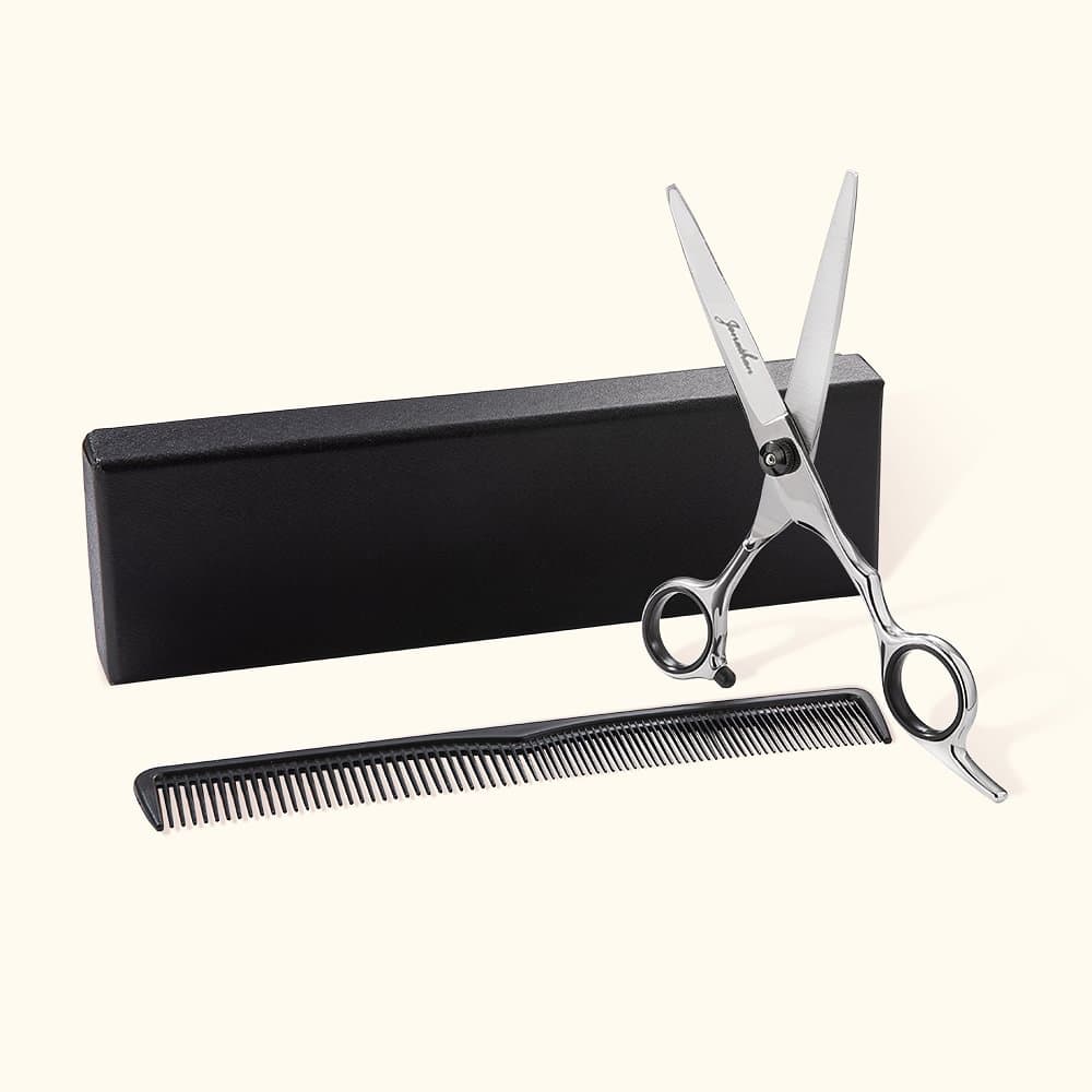 Henkilökohtainen ruostumattomasta teräksestä Barber sakset ja kampa asettaa kaiverrettu teksti joulu syntymäpäivälahja Barber Kosmetologit