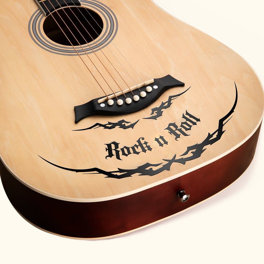 Henkilökohtainen 2kpl Thorn Wings Guitar Bass Vinyl Decals Teksti Gothic Music Instrument Decor Lahja Rock Punk ystäville