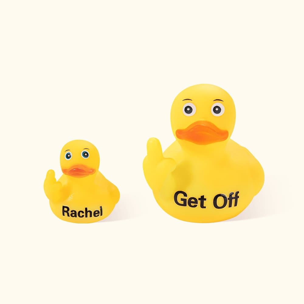 Henkilökohtainen Double Middle Finger Duck tekstillä Desktop Decoration Mielenkiintoinen auto lisävaruste lahja ystävälle kollegalle