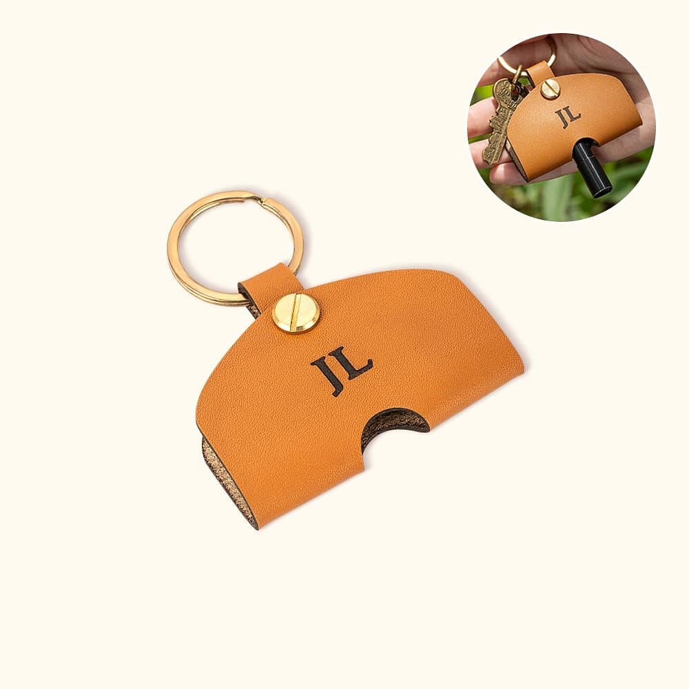 Henkilökohtainen instrumentti tarvike Drum Tuning Key Holder Nahka avaimenperä kaiverrettu Initial Music Festival Syntymäpäivälahja Drummer