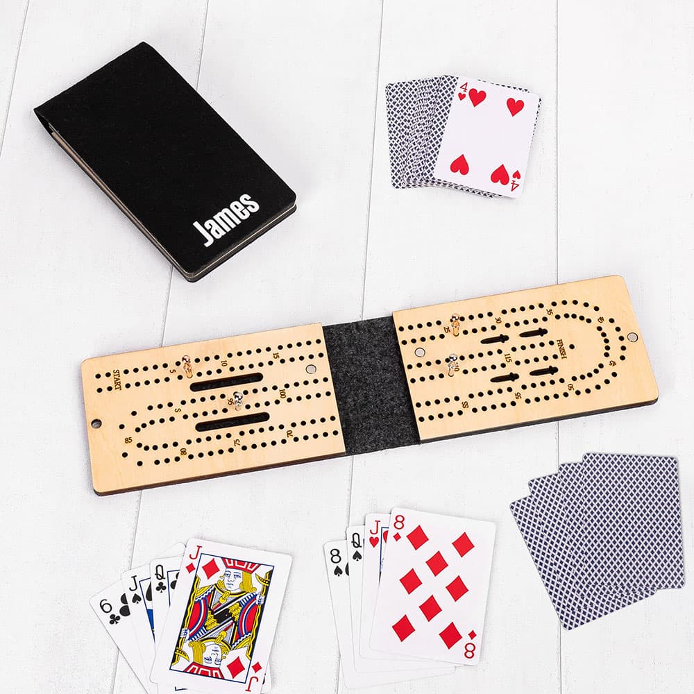 Henkilökohtainen Kannettava Kannettava magneettinen taittuva huopa Cribbage Board Metal Pegs Travel Outdoor Game syntymäpäivälahja perheelle