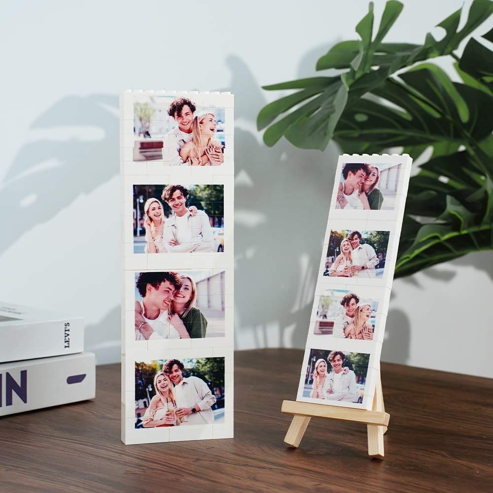 Henkilökohtainen Funny 4 Photos Suorakulmio Rakennustiilipalapelit jalustalla Home Decor Holiday Syntymäpäivä Lahja Ystävä Perheelle