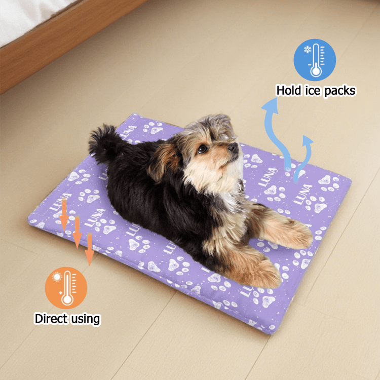 Henkilökohtainen Paw Print Monivärinen Pet jäähdytysmatot kansi nimi Pet tarvikkeet Kesä Essential uusi Pet syntymäpäivälahja