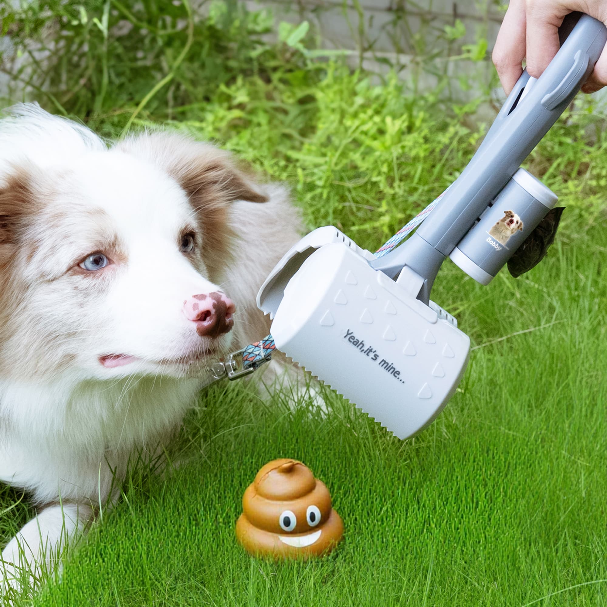 Henkilökohtainen Yeah It's Mine pitkä kahva Pooper Scooper lemmikkieläinten valokuvan ja nimen kanssa Pet Supply Syntymäpäivälahja