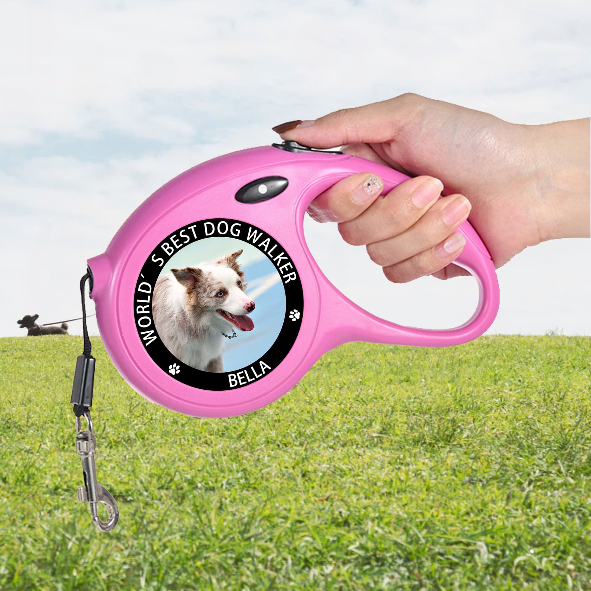 Henkilökohtainen tassu Photo Design Dog Leash teksti ja nimi Ulkoilu tarvikkeet Pet Party syntymäpäivä joululahja lemmikkieläinten omistajille