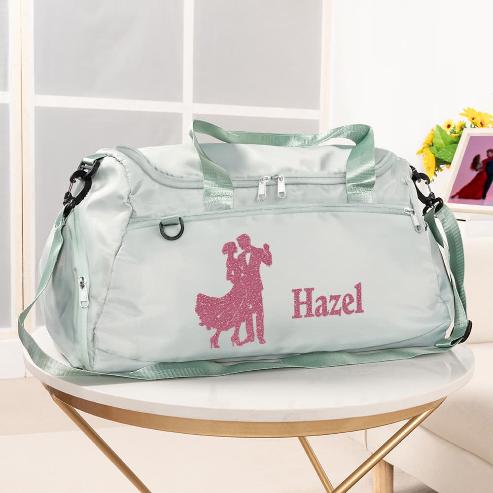 Henkilökohtainen Sosiaalinen tanssi ryhti Multi-lokero vetoketjullinen matkalaukku nimi ja olkahihna Travel Essentials syntymäpäivälahja tanssin