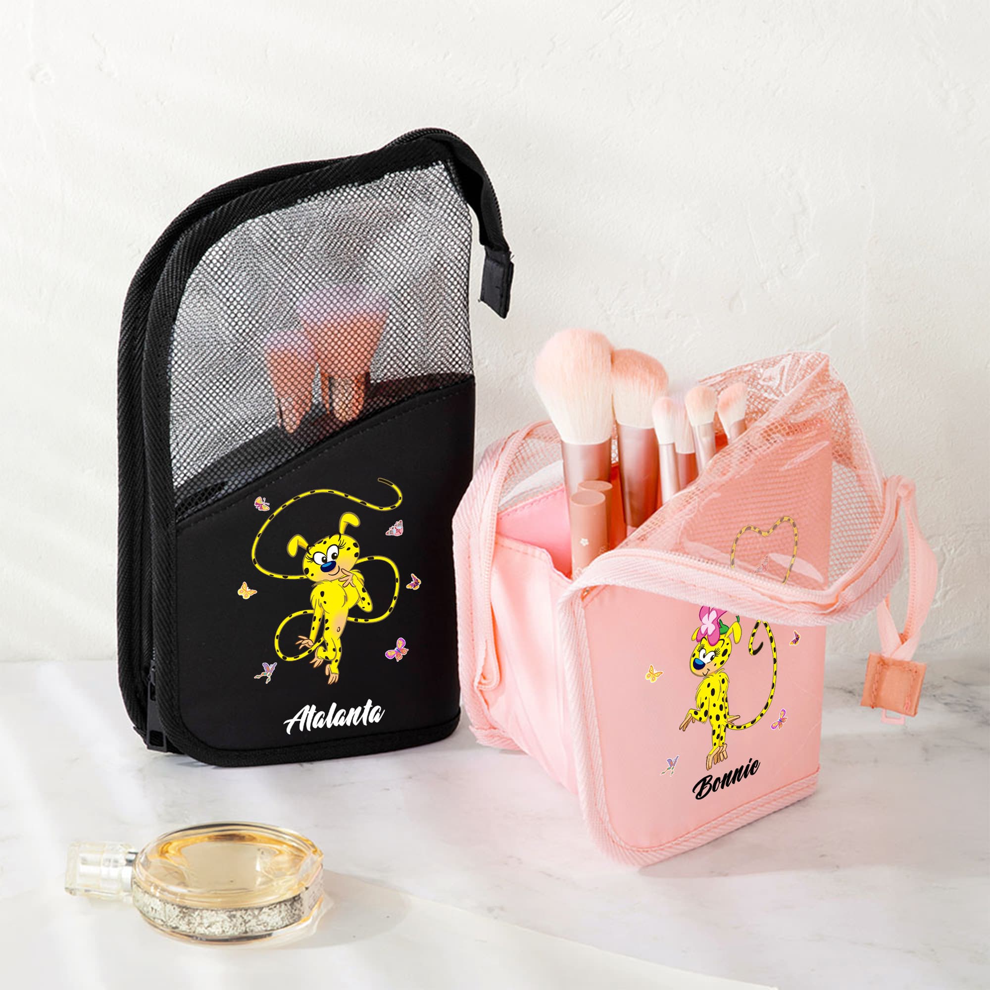 Henkilökohtainen Marsupilami meikkisivellinsetti nimellä 10 osaa laukku syntymäpäivälahja naisille | Callie × Marsupilami®