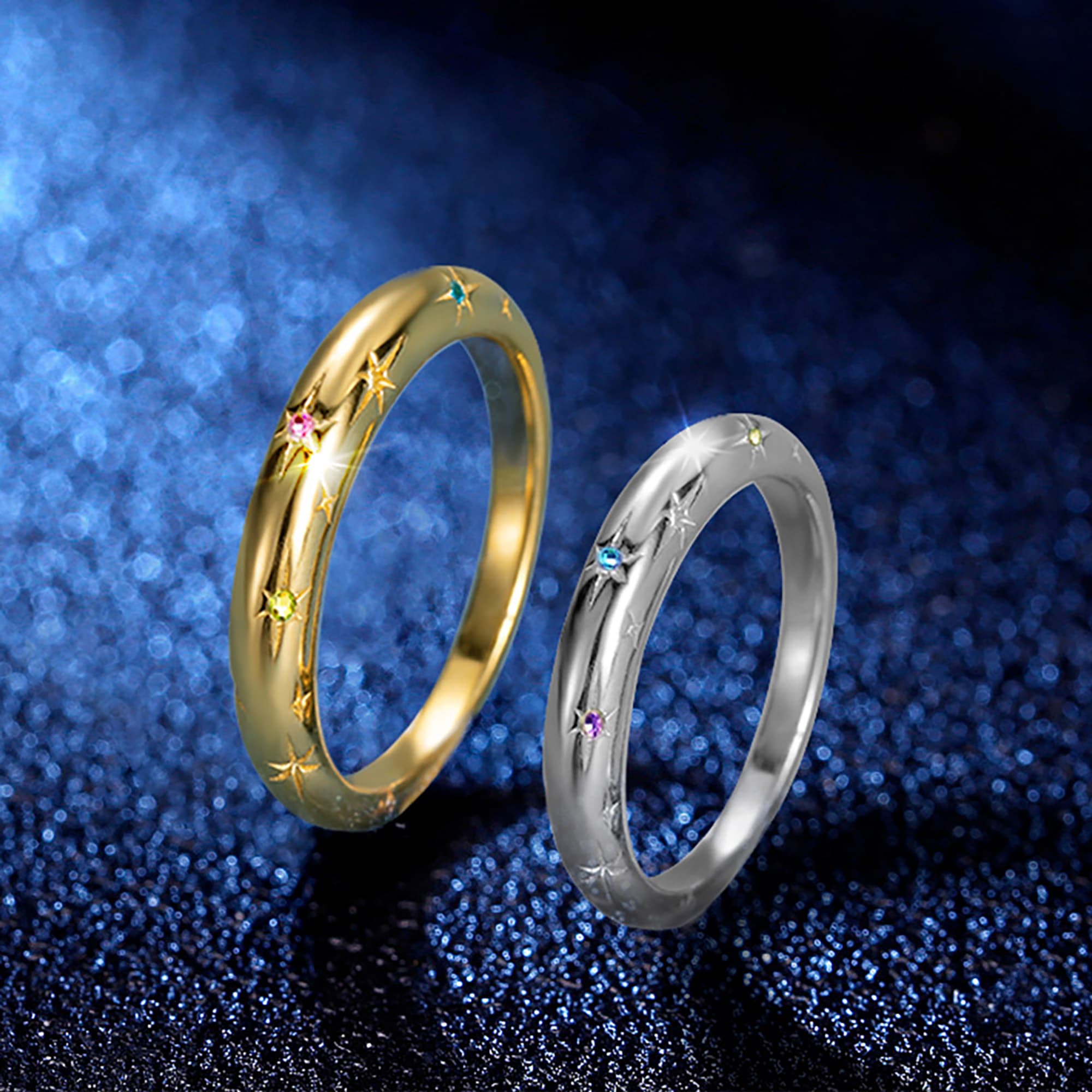 Henkilökohtainen Shining Star Sterling Silver Ring 1-9 Birthstones Dainty Korut Syntymäpäivä Vuosipäivä Ystävänpäivä Lahja naisille