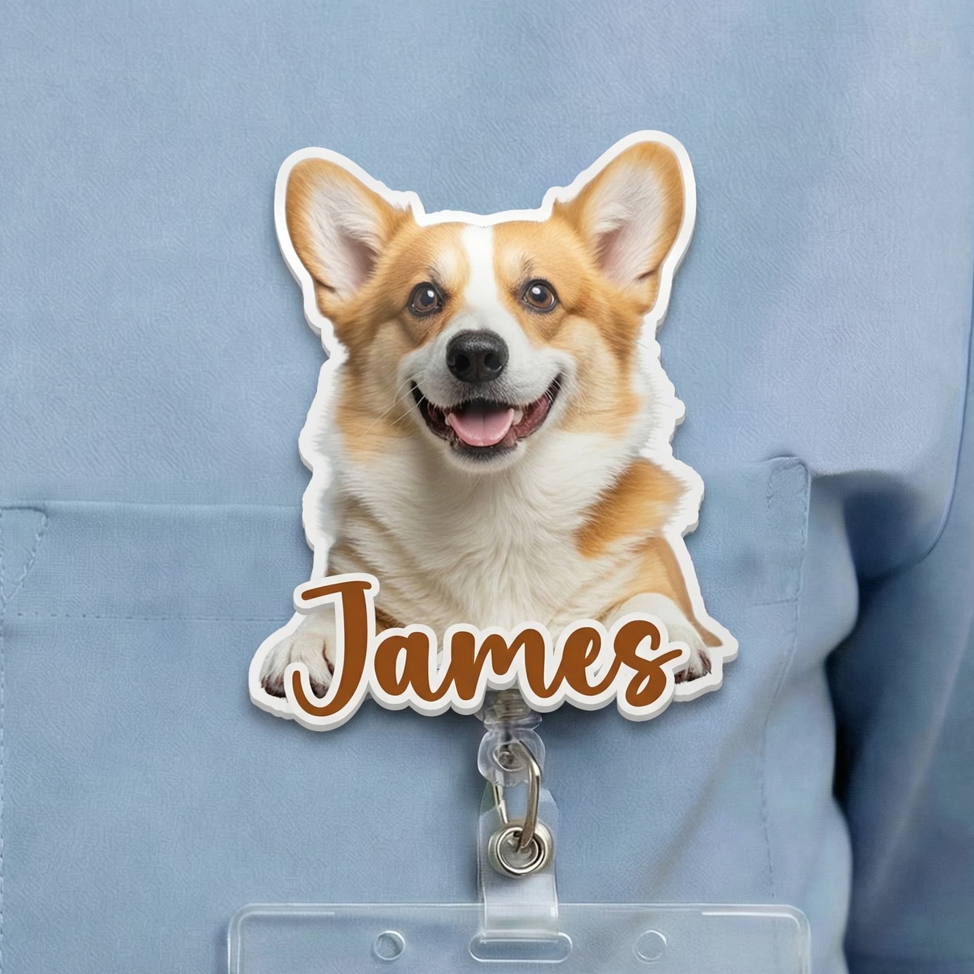 Henkilökohtainen Photo Design Vedettävä akryyli ID Card Badge Reel nimi arvostus syntymäpäivälahja Sairaanhoitaja Lääkäri Medical Staff