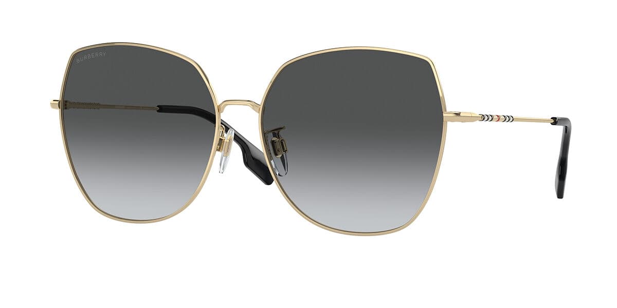 Burberry BE3136D Aasialainen sovitus Polarized 1109T3 Naisten Aurinkolasit Kulta-