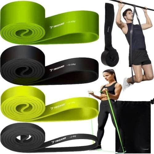 Powerband-harjoitusnauhasetti 4 kpl 2-40 kg ovikiinnikkeellä & pussilla