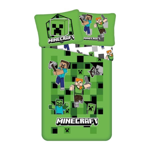 Minecraft-pussilakanasetti 140 × 200 cm, 70 × 90 cm