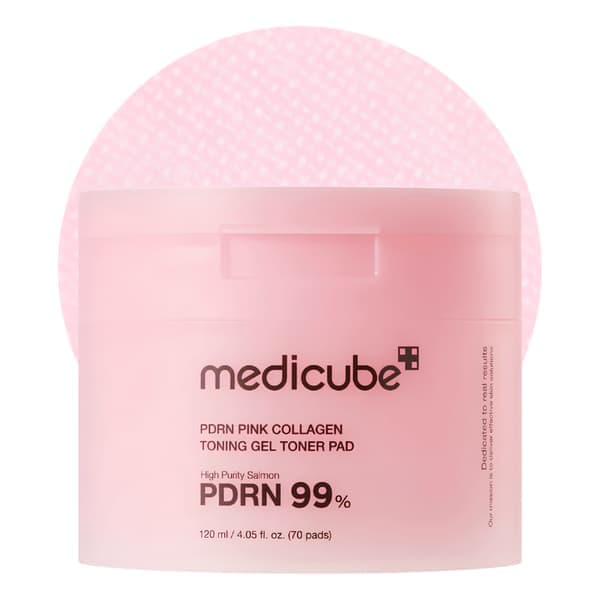 Medicube - PDRN Pink Collagen Tonning Gel Toner Pad - Toning Gel Pads kollageenilla - 70 kpl