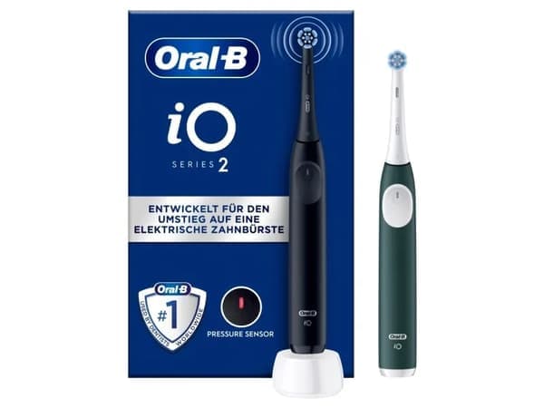 Oral-B iO Series 2, Aikuinen, Värisevä hammasharja, Päivittäinen käyttö, Herkkä, Super sensitive, musta, Vihreä, 2 min, Pyöreä