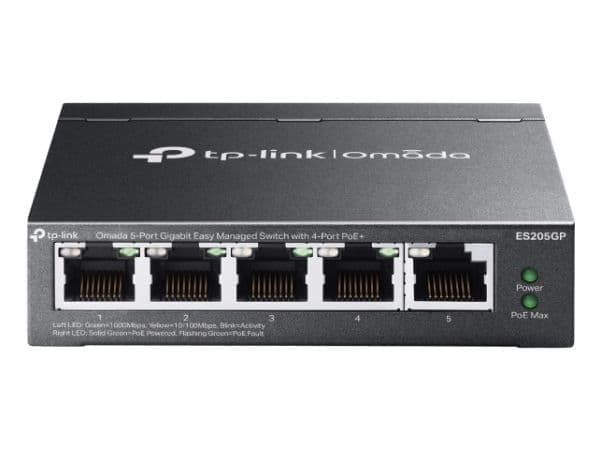 TP-Link Omada ES205GP, Administreret, Gigabit Ethernet (10/100/1000), Strøm over Ethernet (PoE), Kan monteres på væggen