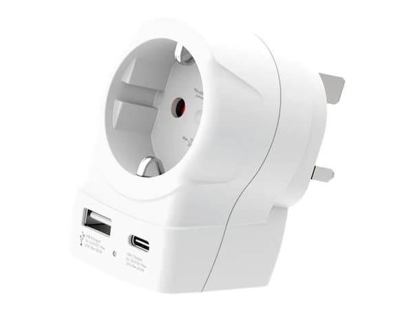 SKROSS-maapistoke Euroopasta Iso-Britanniaan USB AC20PD valkoinen