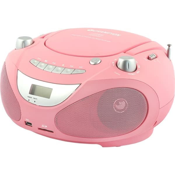 Champion Boombox CD/Radio/MP3/USB Pink