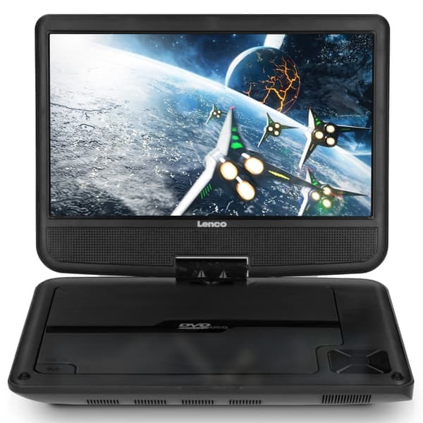 Lenco 9 tuuman kannettava DVD uusi muotoilu kiinnikkeellä Musta