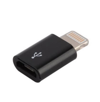 Micro-USB Lightning Sovitin - Musta