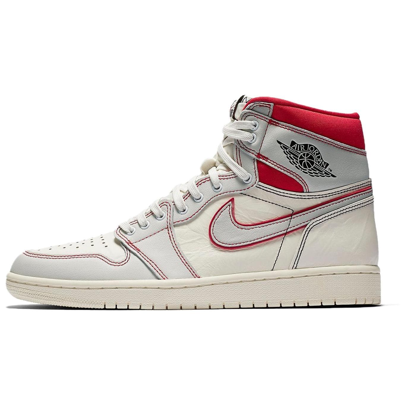 Air Jordan 1 Retro High OG Phantom Men Sneakers White Sail Black-Phantom-University-Red 555088-160 cm