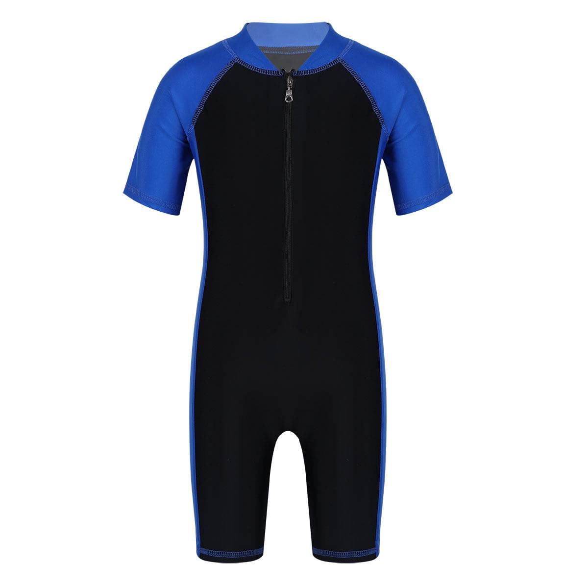 Kids Boys Girls One Piece UPF 50+ Rash Guard Zip Shorty Wetsuit Training Swimsuit Bathing Suit cm red