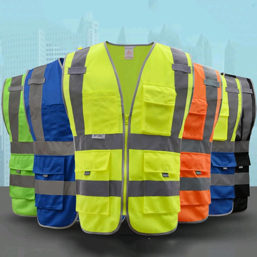 Safety Security Visibility Reflective Vest Traffic Warehouse Construction Cloths cm royal blue