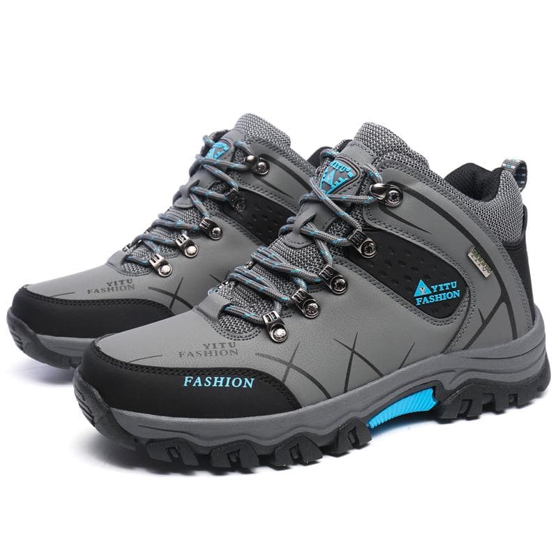 Men's Hiking Boots Waterproof Outdoor Sports Shoes Leather Sneakers Male Plus Size 39-47 cm army green