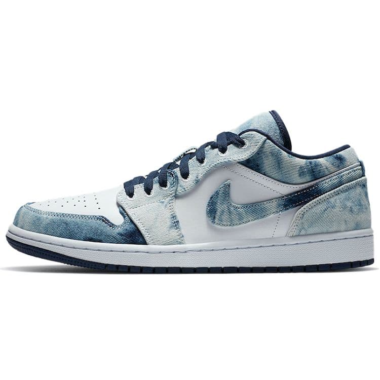 Air Jordan 1 Low SE Washed Denim Men Sneakers Blue Washed-Blue White CZ8455-100 cm