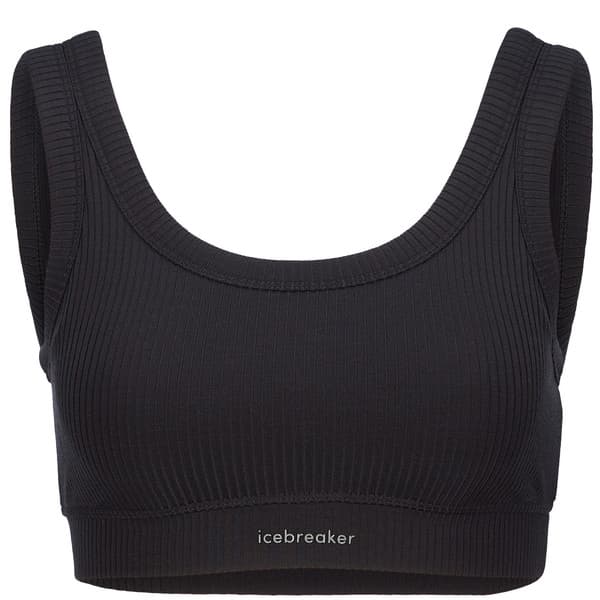 Icebreaker W Merino Blend Rib Lotus Bra - Black - Naiset - M