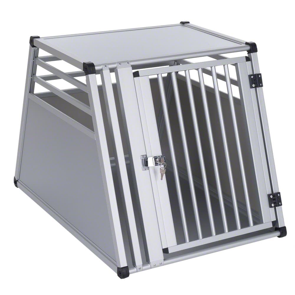 AluRide-autokuljetuslaatikko L 65 x S 92 x K 65 cm (M-koko) koiralle