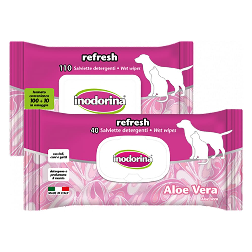 Inodorina Aloe vera pyyhkeet koirille ja kissoille 40kpl