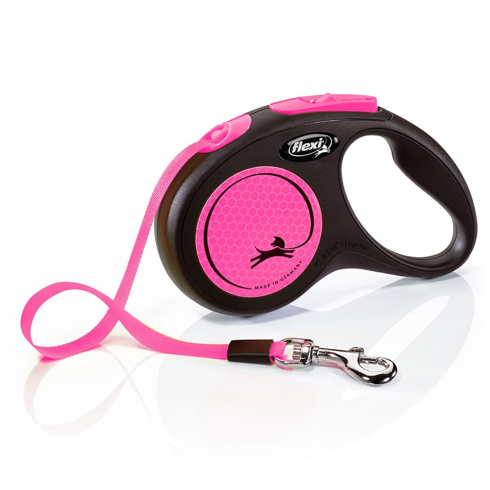 flexi New Neon nauhatalutin M, 5m pinkki