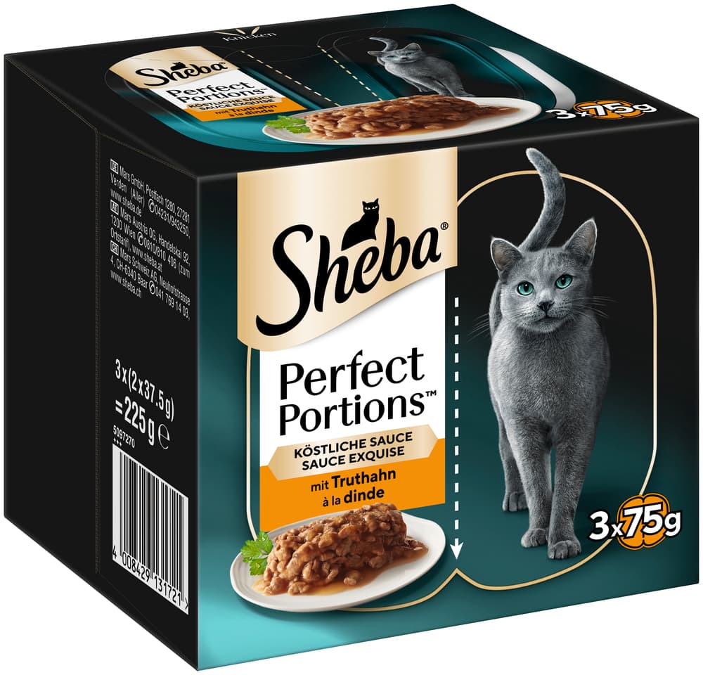 Sheba Perfect -annokset 6 x 37,5 g - kalkkunakastike