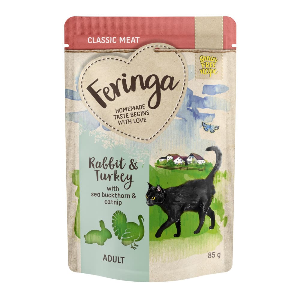 12x85g Pouch kani, kalkkuna & tyrni Feringa Kissanruoka