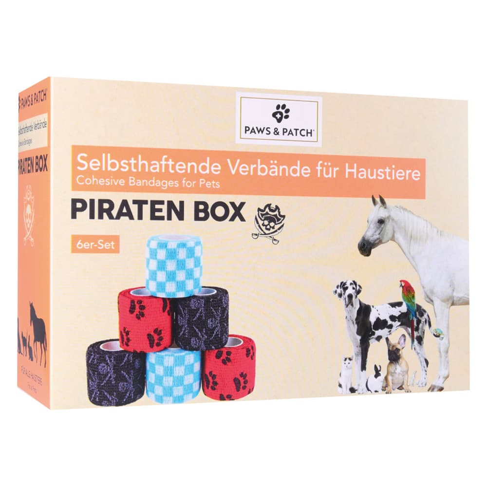 6x PAWS & PATCH liimalaastarit Box Pirate