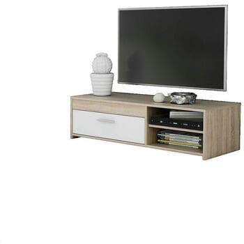 TV-tasot Bigbuy  Meuble TV  PILVI chêne sonoma et blanc  Yksi Koko