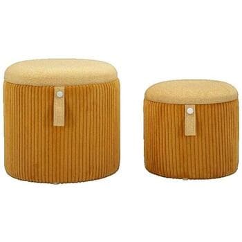 Jakkarat Atmosphera  Poufs  Luxe contemporain jaune moutarde lot de 2  Yksi Koko