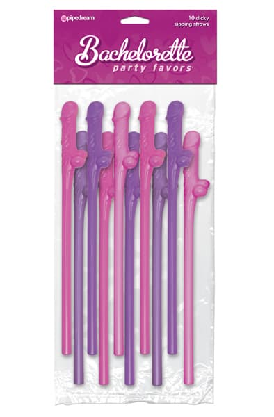 Pipedream Bachelorette Party Favors Dicky Sipping Straws Pin Penispillit