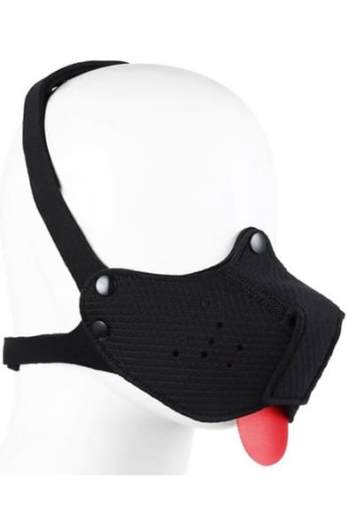 Neoprene Puppy Black Snout + Tongue BDSM-maski view 2