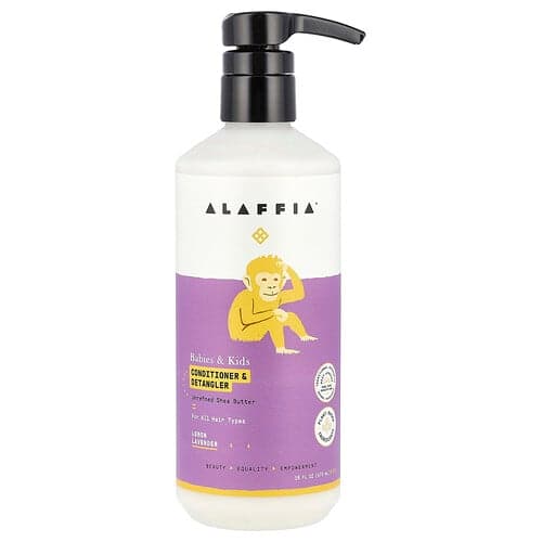 Alaffia, Vauvojen ja lasten hoitoaine ja selvitysaine, sitruuna-laventeli, 473 ml