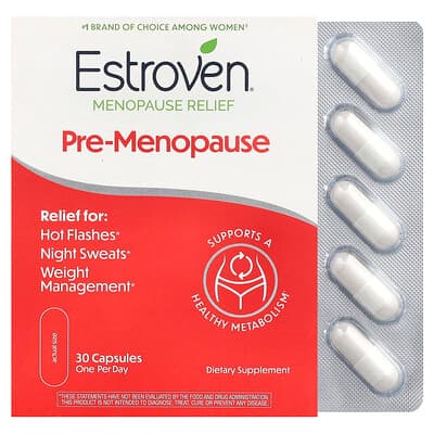 Estroven, Vaihdevuosien lievitys, Premenopaussi, 30 kapselia