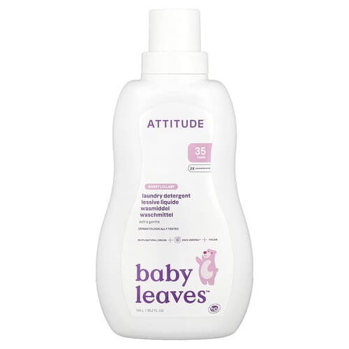 ATTITUDE, Baby Leaves™, pyykinpesuaine, makea kehtolaulu, 1,04 l